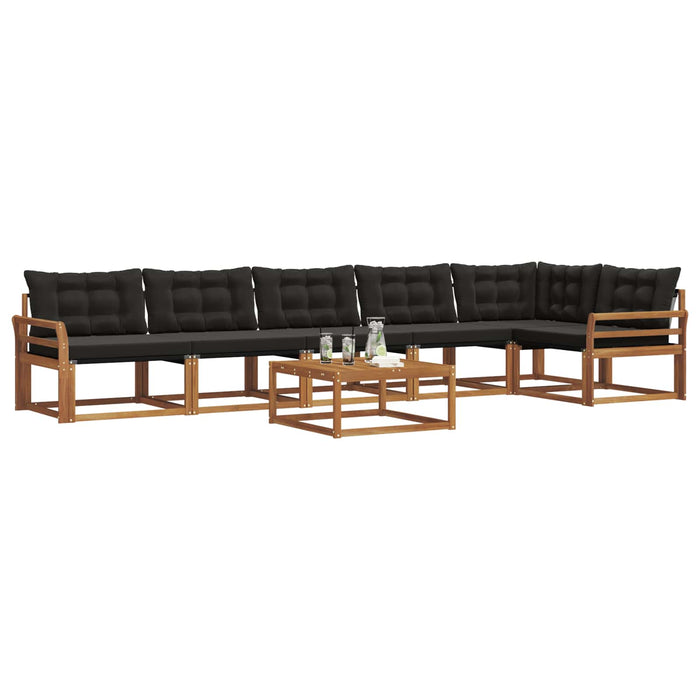 Set de canapele de exterior cu pernă 7 pcs Natural și Negru WALTI