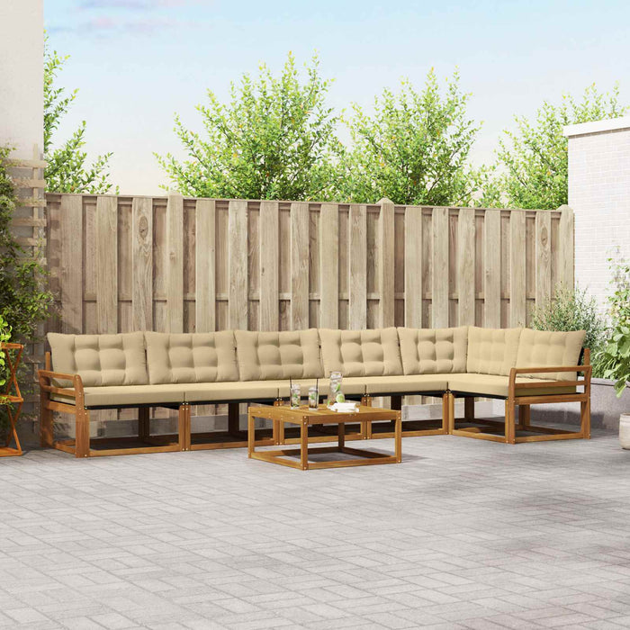 Set de canapele de exterior cu pernă 7 pcs Natural și Bej WALTI