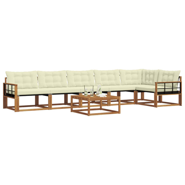 Set de canapele de exterior cu pernă 7 pcs Natural și Crem WALTI
