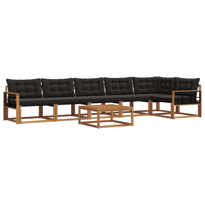 Set de canapele de exterior cu pernă 7 pcs Natural și Negru WALTI