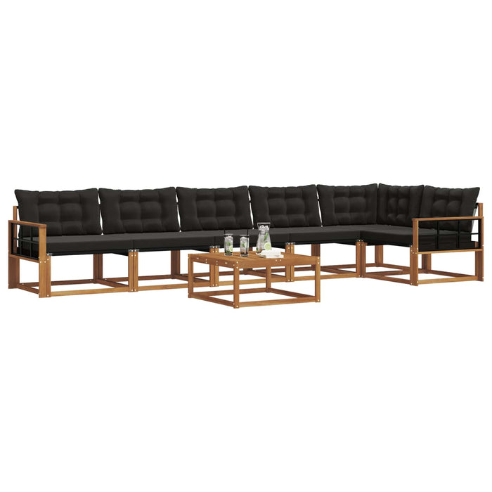 Set de canapele de exterior cu pernă 7 pcs Natural și Negru WALTI
