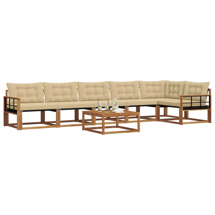 Set de canapele de exterior cu pernă 7 pcs Natural și Bej WALTI