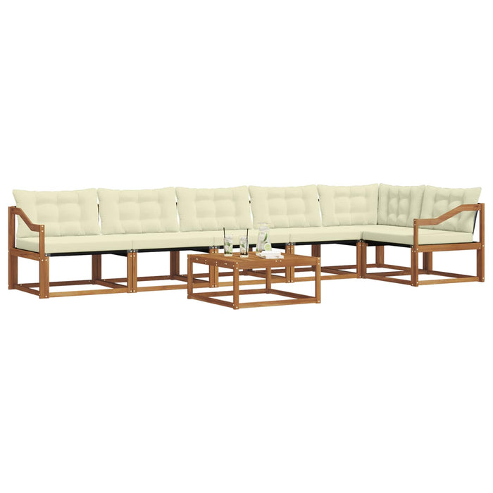 Set de canapele de exterior cu pernă 7 pcs Natural și Crem WALTI