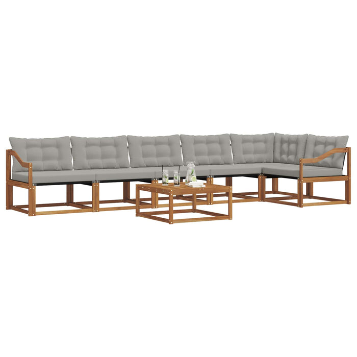 Set de canapele de exterior 7 pcs Gri natural și deschis WALTI