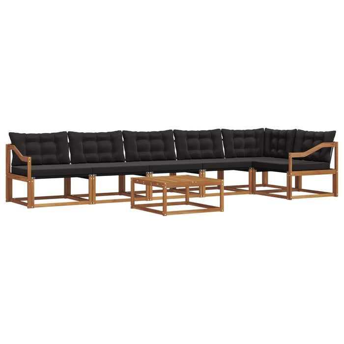 Set de canapele de exterior cu pernă 7 pcs Natural și Negru WALTI