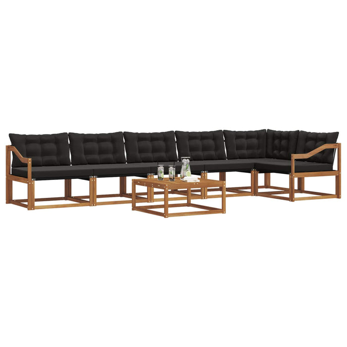 Set de canapele de exterior cu pernă 7 pcs Natural și Negru WALTI