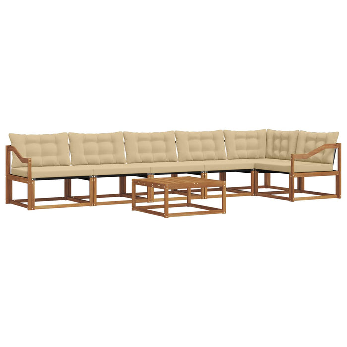 Set de canapele de exterior cu pernă 7 pcs Natural și Bej WALTI