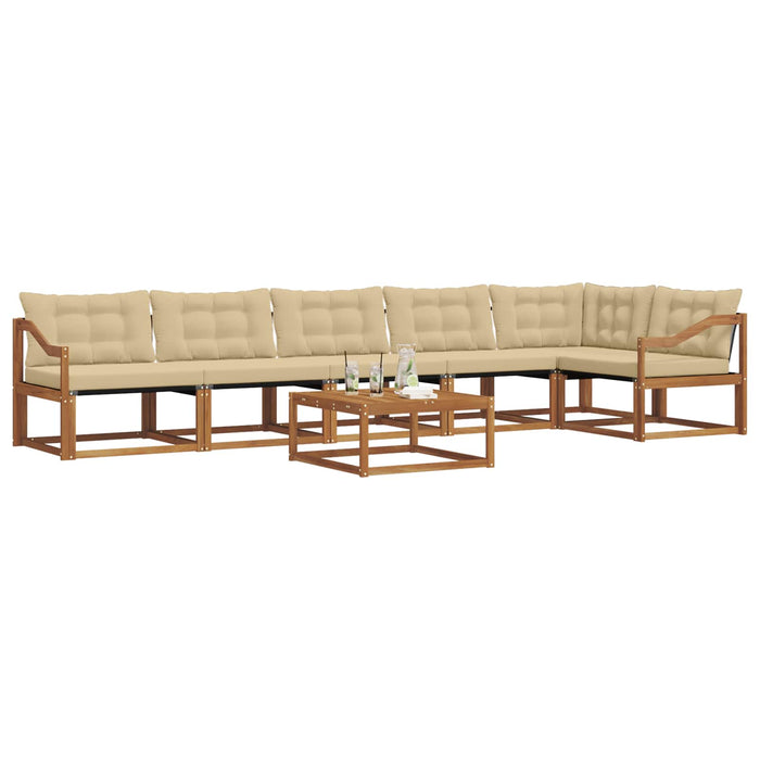 Set de canapele de exterior cu pernă 7 pcs Natural și Bej WALTI