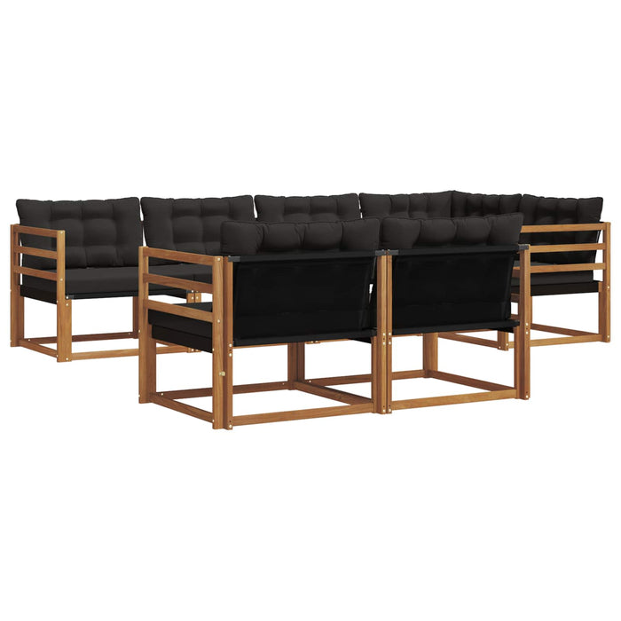 Set de canapele de exterior cu pernă 7 pcs Natural și Negru - WALTI WALTI