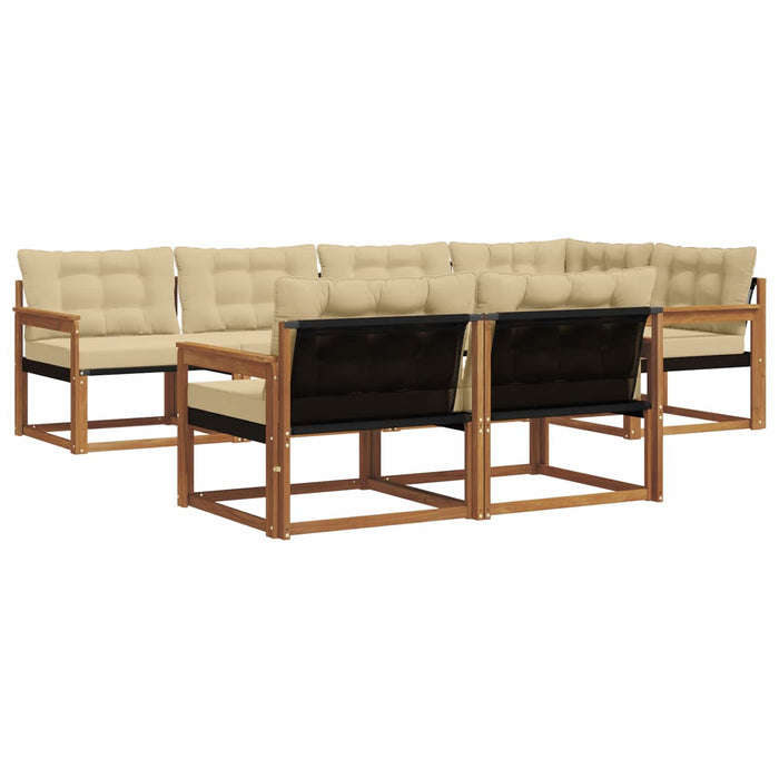 Set de canapele de exterior cu pernă 7 pcs Natural și Bej - WALTI WALTI