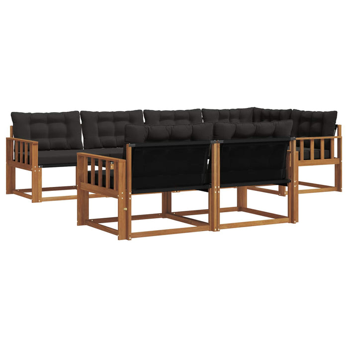 Set de canapele de exterior cu pernă 7 pcs Natural și Negru - WALTI WALTI