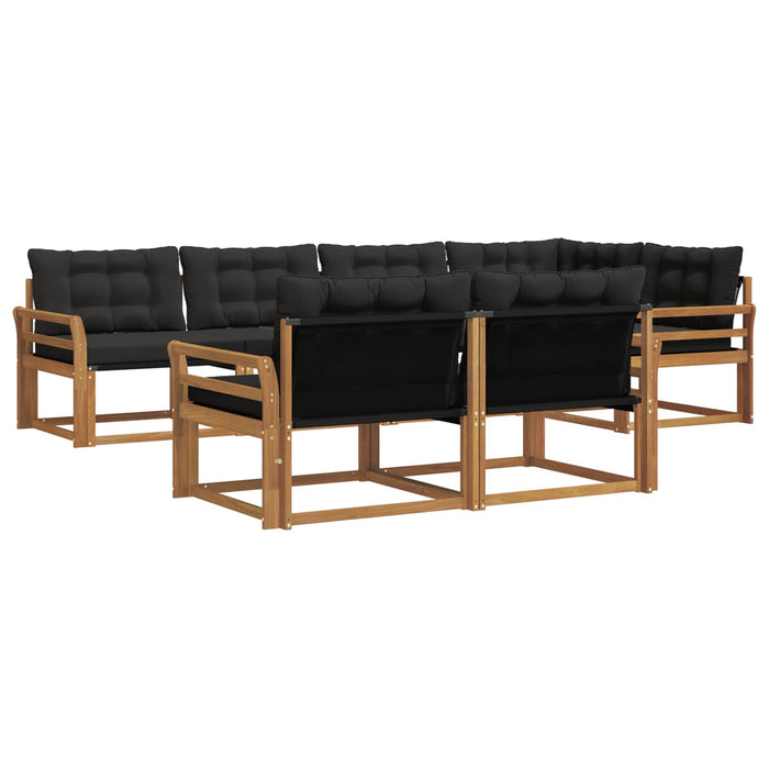 Set de canapele de exterior cu pernă 7 pcs Natural și Negru - WALTI WALTI