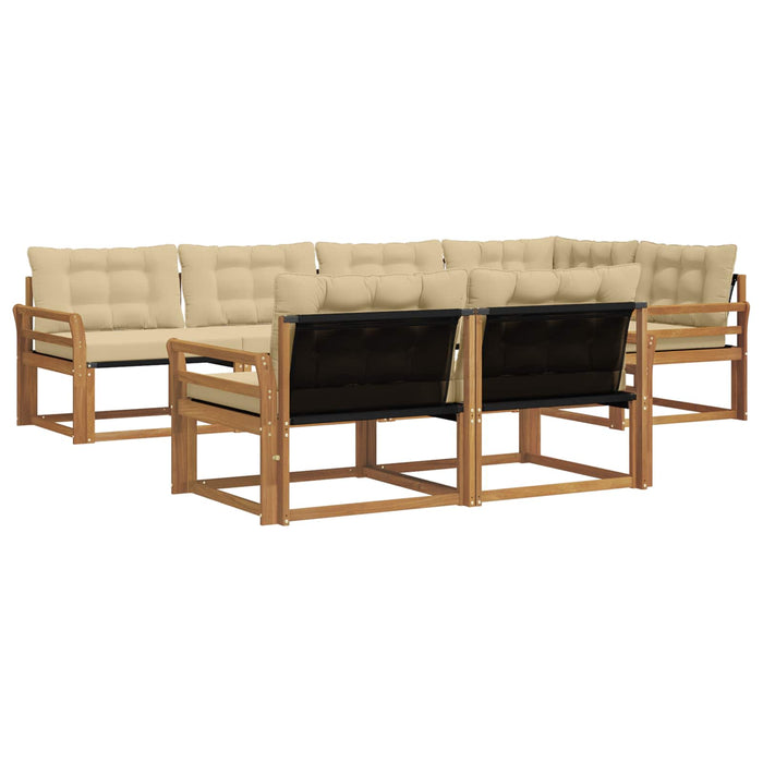 Set de canapele de exterior cu pernă 7 pcs Natural și Bej WALTI