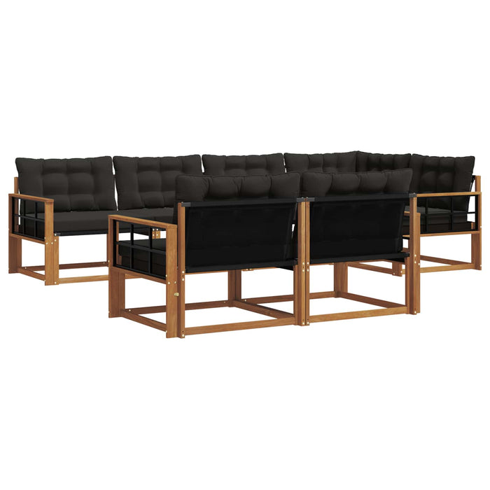 Set de canapele de exterior cu pernă 7 pcs Natural și Negru - WALTI WALTI