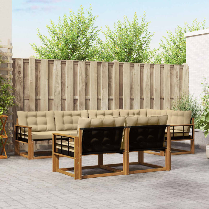 Set de canapele de exterior cu pernă 7 pcs Natural și Bej WALTI