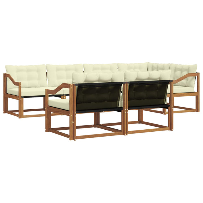 Set de canapele de exterior cu pernă 7 pcs Natural și Crem - WALTI WALTI