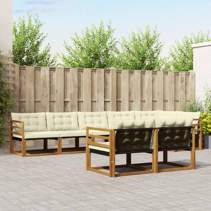 Set de canapele de exterior cu pernă 8 pcs Natural și Crem - WALTI WALTI