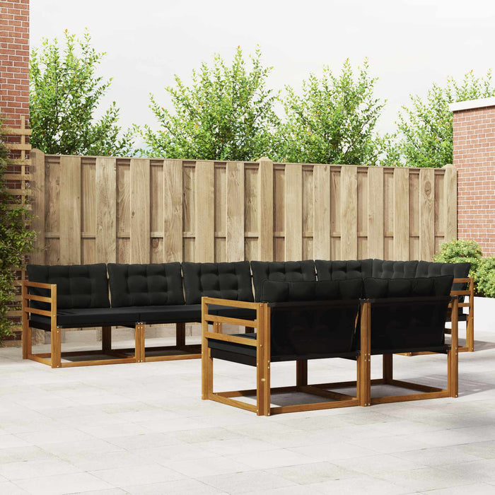 Set de canapele de exterior cu pernă 8 pcs Natural și Negru - WALTI WALTI