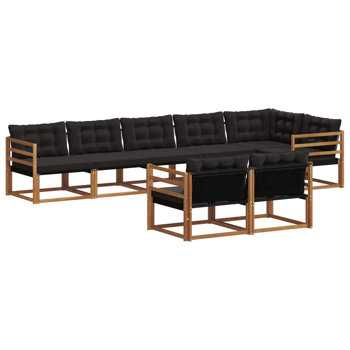 Set de canapele de exterior cu pernă 8 pcs Natural și Negru - WALTI WALTI