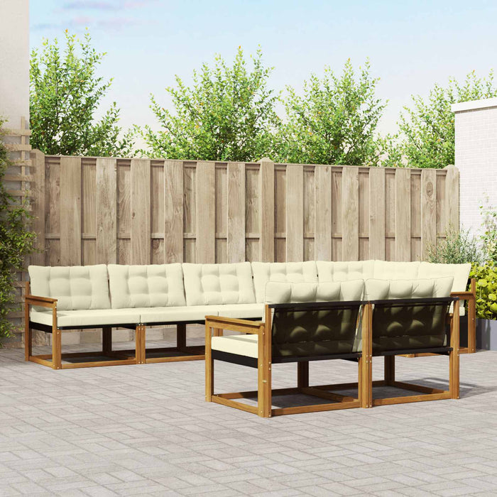 Set de canapele de exterior cu pernă 8 pcs Natural și Crem - WALTI WALTI