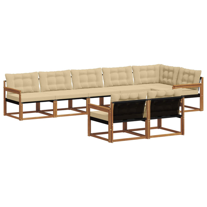 Set de canapele de exterior cu pernă 8 pcs Natural și Bej - WALTI WALTI