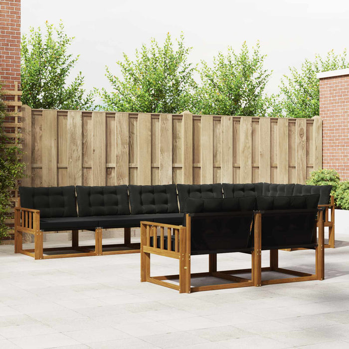 Set de canapele de exterior cu pernă 8 pcs Natural și Negru - WALTI WALTI