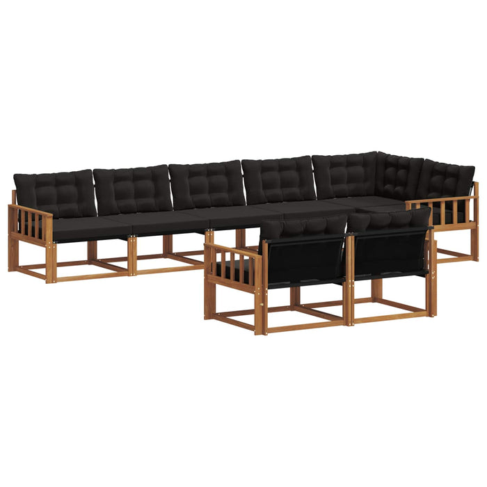 Set de canapele de exterior cu pernă 8 pcs Natural și Negru - WALTI WALTI