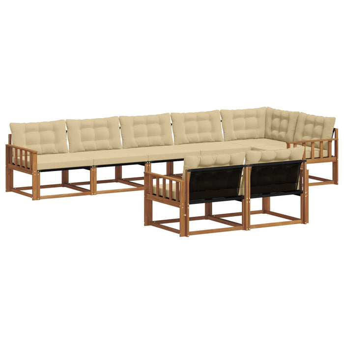 Set de canapele de exterior cu pernă 8 pcs Natural și Bej - WALTI WALTI