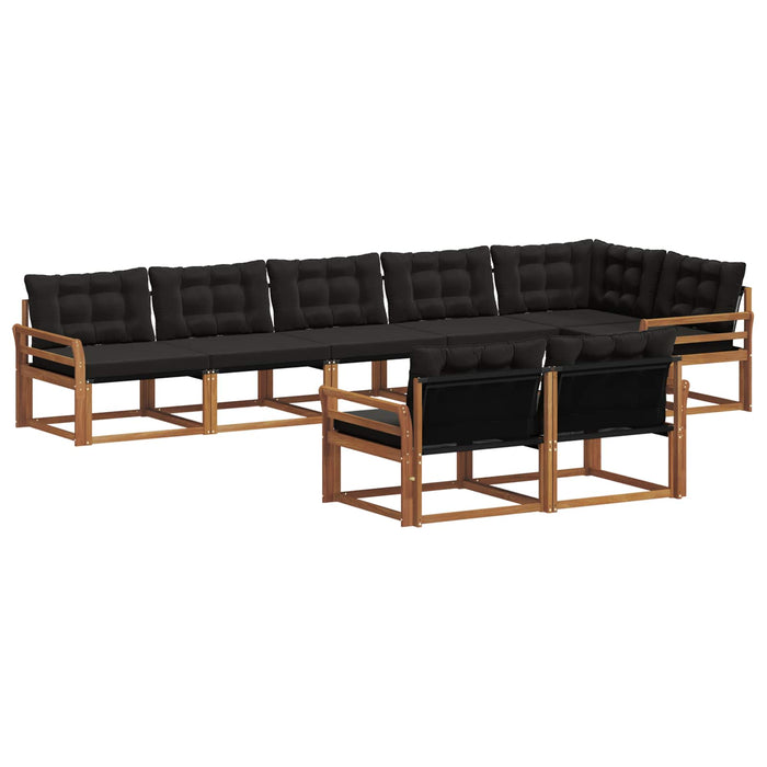 Set de canapele de exterior cu pernă 8 pcs Natural și Negru - WALTI WALTI