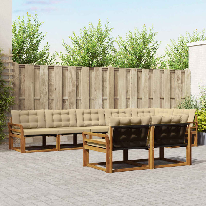 Set de canapele de exterior cu pernă 8 pcs Natural și Bej - WALTI WALTI