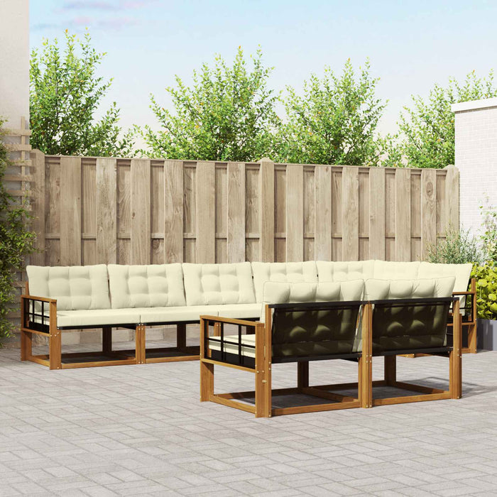 Set de canapele de exterior cu pernă 8 pcs Natural și Crem - WALTI WALTI