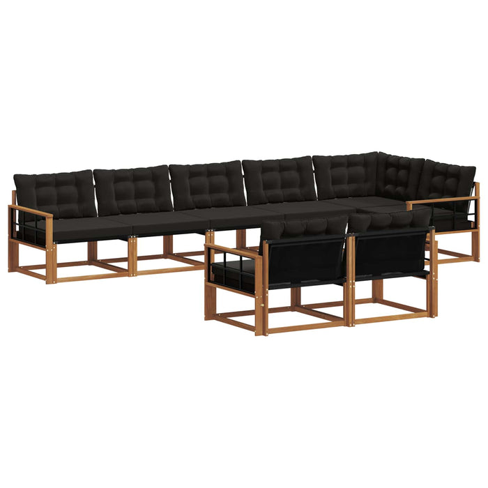 Set de canapele de exterior cu pernă 8 pcs Natural și Negru - WALTI WALTI
