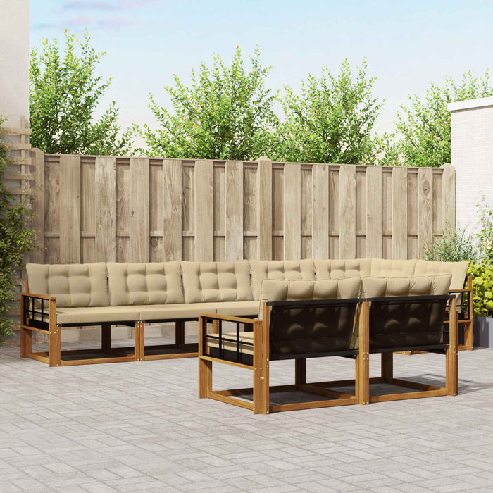 Set de canapele de exterior cu pernă 8 pcs Natural și Bej - WALTI WALTI