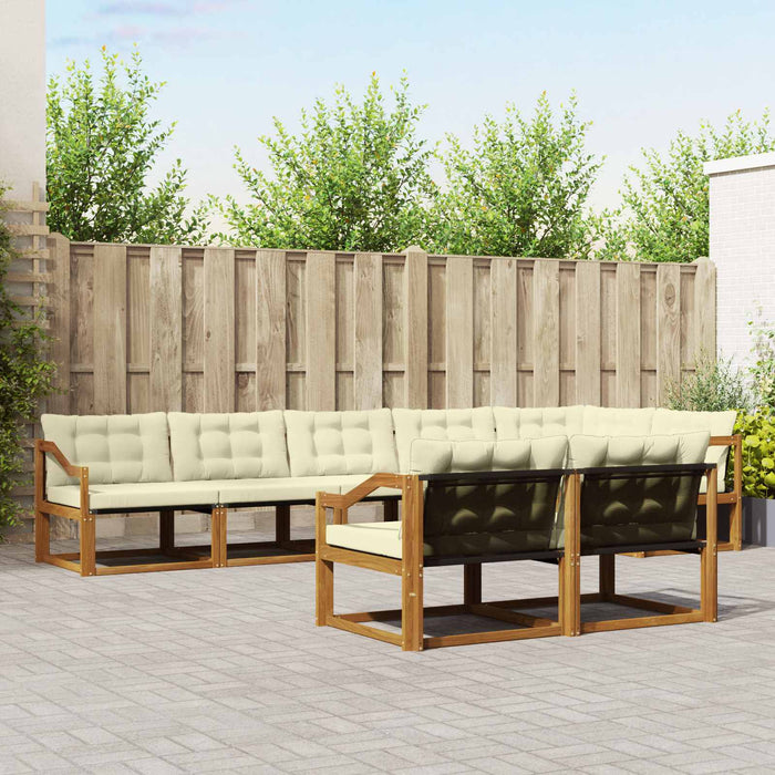 Set de canapele de exterior cu pernă 8 pcs Natural și Crem - WALTI WALTI