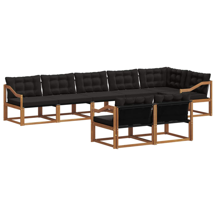 Set de canapele de exterior cu pernă 8 pcs Natural și Negru - WALTI WALTI