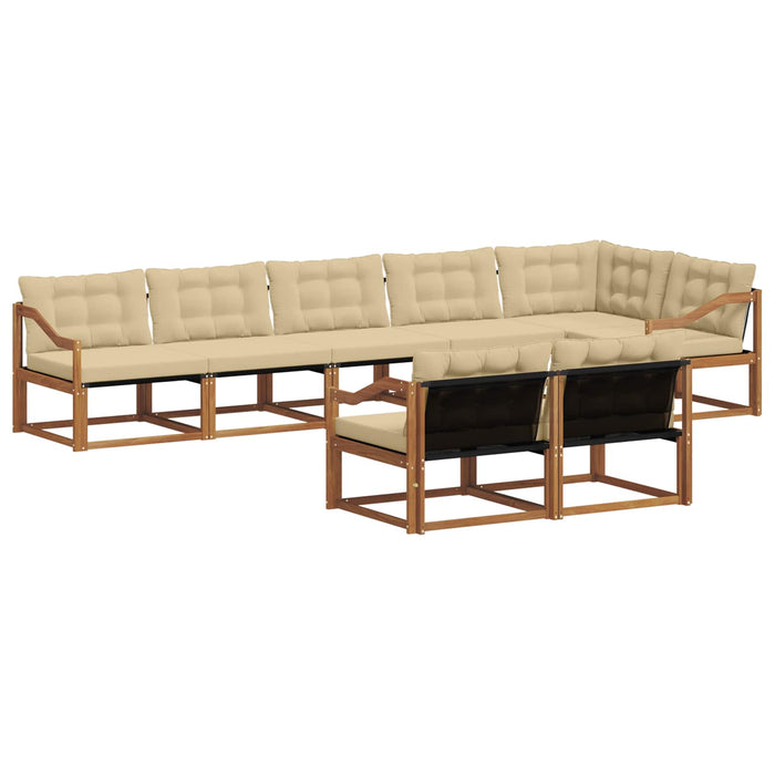Set de canapele de exterior cu pernă 8 pcs Natural și Bej - WALTI WALTI