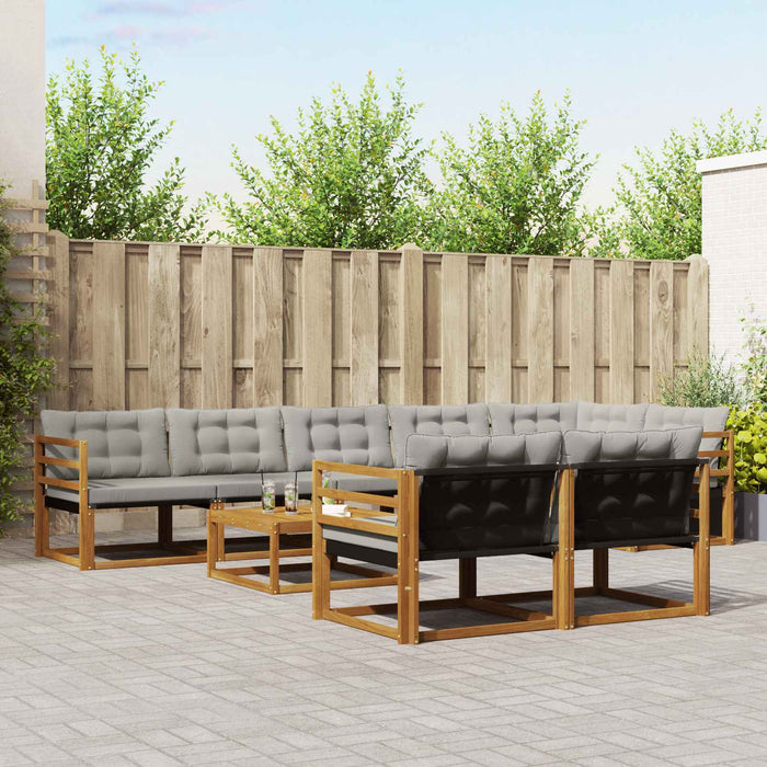 Set de canapele de exterior 9 pcs Gri natural și deschis - WALTI WALTI
