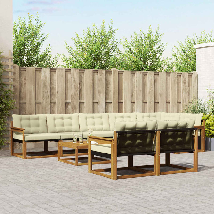 Set de canapele de exterior cu pernă 9 pcs Natural și Crem - WALTI WALTI