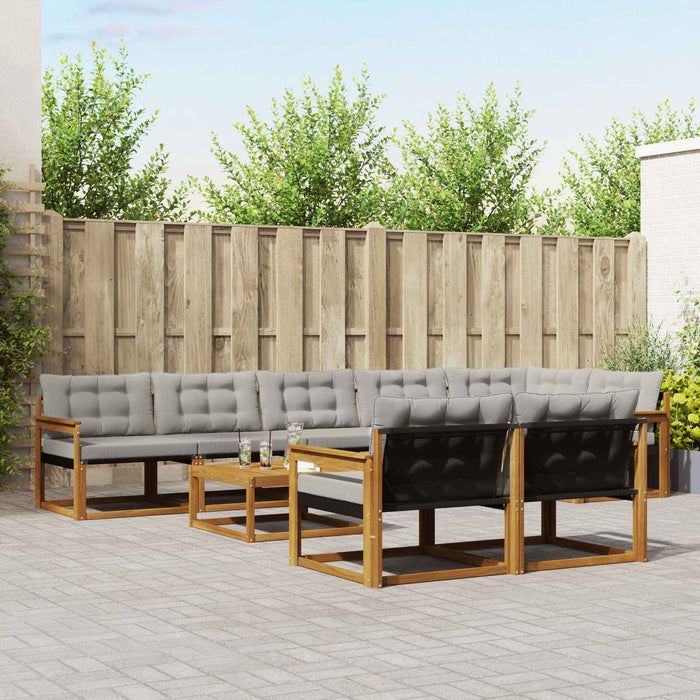 Set de canapele de exterior 9 pcs Gri natural și deschis - WALTI WALTI