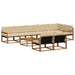 Set de canapele de exterior cu pernă 9 pcs Natural și Bej - WALTI WALTI