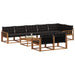 Set de canapele de exterior cu pernă 9 pcs Natural și Negru - WALTI WALTI