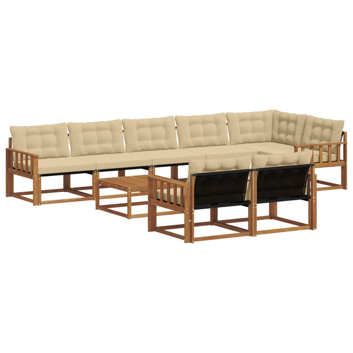 Set de canapele de exterior cu pernă 9 pcs Natural și Bej - WALTI WALTI