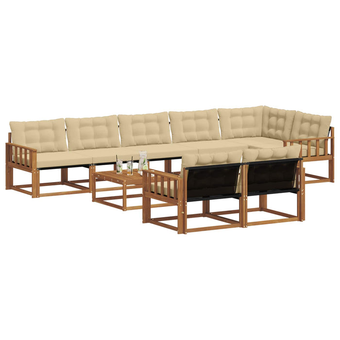Set de canapele de exterior cu pernă 9 pcs Natural și Bej - WALTI WALTI