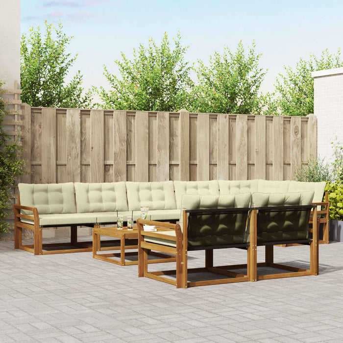 Set de canapele de exterior cu pernă 9 pcs Natural și Crem - WALTI WALTI