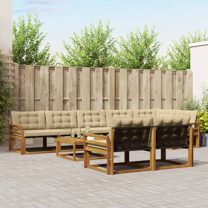 Set de canapele de exterior cu pernă 9 pcs Natural și Bej - WALTI WALTI