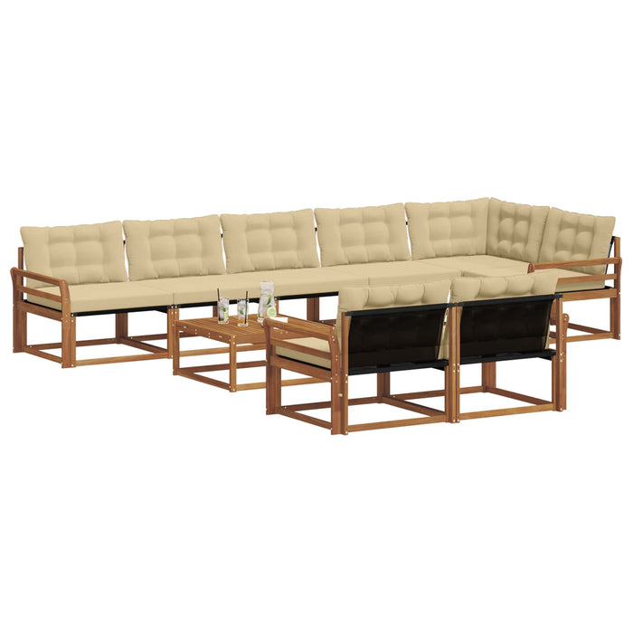 Set de canapele de exterior cu pernă 9 pcs Natural și Bej - WALTI WALTI