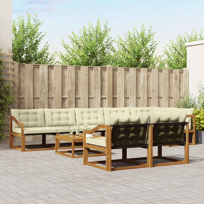 Set de canapele de exterior cu pernă 9 pcs Natural și Crem - WALTI WALTI
