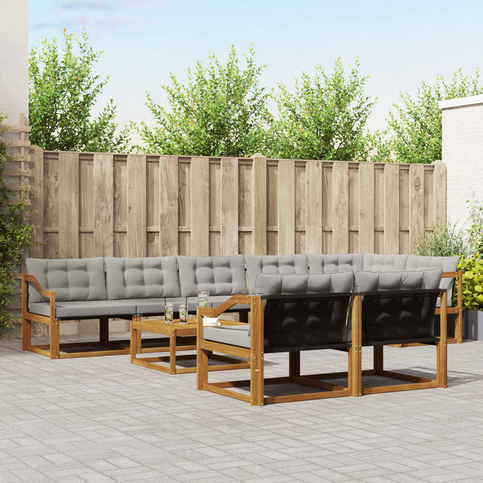 Set de canapele de exterior 9 pcs Gri natural și deschis - WALTI WALTI
