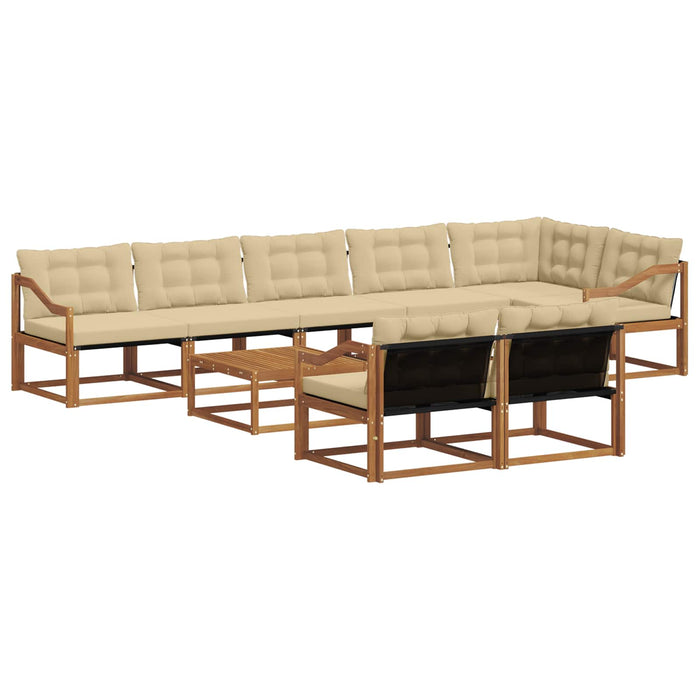 Set de canapele de exterior cu pernă 9 pcs Natural și Bej - WALTI WALTI