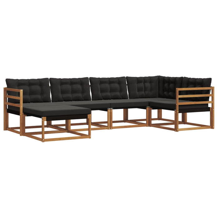 Set de canapele de exterior cu pernă 18 pcs Natural și Negru - WALTI WALTI